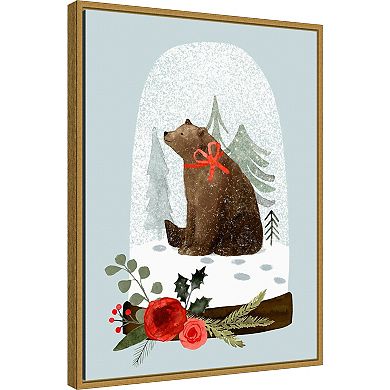 Amanti Art Snow Globe Village IV Framed Canvas Wall Art