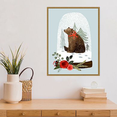 Amanti Art Snow Globe Village IV Framed Canvas Wall Art