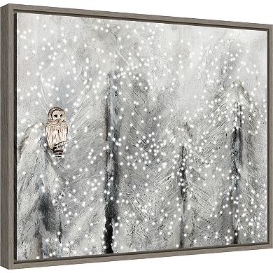 Amanti Art Snowy Habitat II Owl Framed Canvas Wall Art