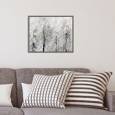 Amanti Art Snowy Habitat II Owl Framed Canvas Wall Art