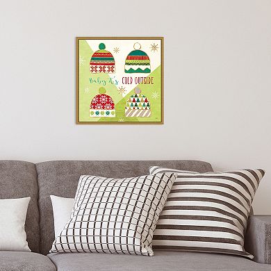 Amanti Art Winter Wishes III Hat Framed Canvas Wall Art