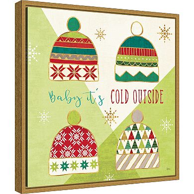 Amanti Art Winter Wishes III Hat Framed Canvas Wall Art