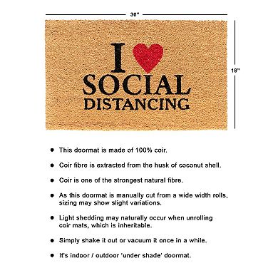RugSmith I Love Social Distancing Doormat