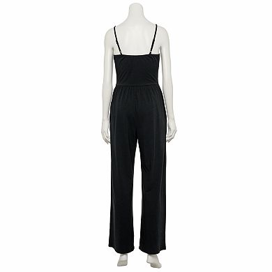 Juniors' Live To Be Spoiled Cami Jersey Knit Jumpsuit