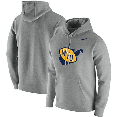 Men's Nike Heathered Gray West Virginia Mountaineers Vintage School Logo Pullover Hoodie
