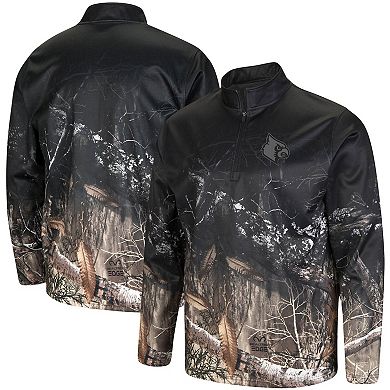 Men's Colosseum Black/Realtree Camo Louisville Cardinals Creek Quarter-Zip Jacket