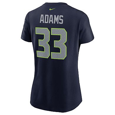 Women's Nike Jamal Adams College Navy Seattle Seahawks Name & Number T-Shirt