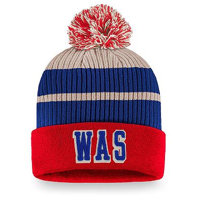 Men's Fanatics Branded Red Washington Capitals True Classics Cuffed Knit Hat with Pom