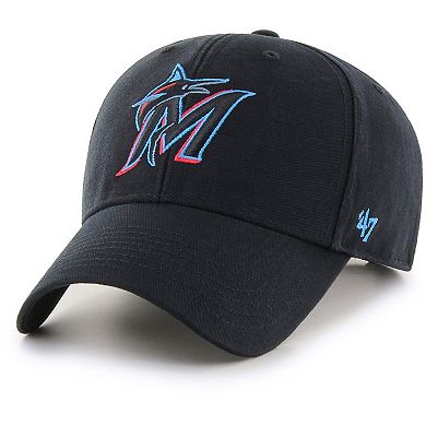 Men's '47 Black Miami Marlins Legend MVP Adjustable Hat