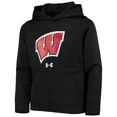 Men's Under Armour Black Wisconsin Badgers Logo Pullover Hoodie