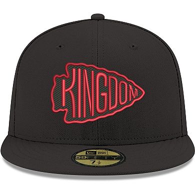 Men's New Era Black Kansas City Chiefs Omaha Kingdom 59FIFTY Fitted Hat