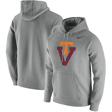 Men's Nike Heathered Gray Virginia Tech Hokies Vintage School Logo Pullover Hoodie