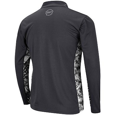 Men's Colosseum Charcoal Penn State Nittany Lions OHT Military Appreciation Digital Camo Lightweight Quarter-Zip Pullover