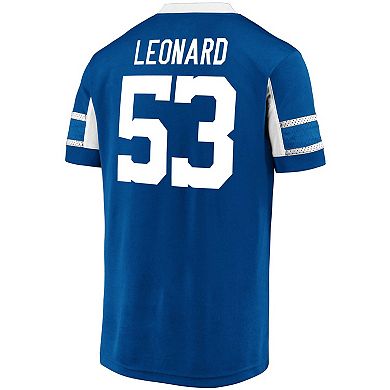 Men's Fanatics Branded Shaquille Leonard Royal Indianapolis Colts Hashmark Player Name & Number V-Neck Top