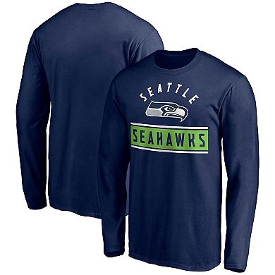 Men's Fanatics Branded Navy Seattle Seahawks Team Arc Knockout Long Sleeve T-Shirt