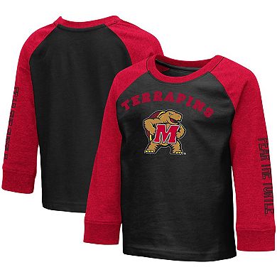 Toddler Colosseum Heathered Red Maryland Terrapins Animaniacs Long Sleeve Raglan T-Shirt