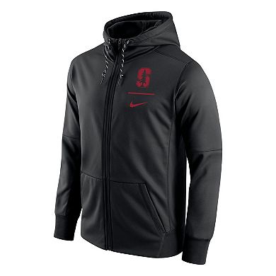 Men's Nike Black Stanford Cardinal Logo Stack Performance Full-Zip Hoodie