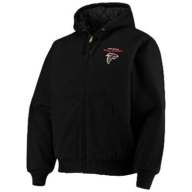 Men's Dunbrooke Black Atlanta Falcons Dakota Cotton Canvas Hooded Jacket