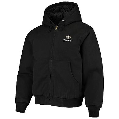 Men's Dunbrooke Black New Orleans Saints Dakota Cotton Canvas Hooded Jacket