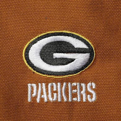 Men's Dunbrooke Tan Green Bay Packers Dakota Cotton Canvas Hooded Jacket