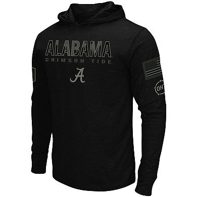 Men's Colosseum Black Alabama Crimson Tide OHT Military Appreciation Hoodie Long Sleeve T-Shirt