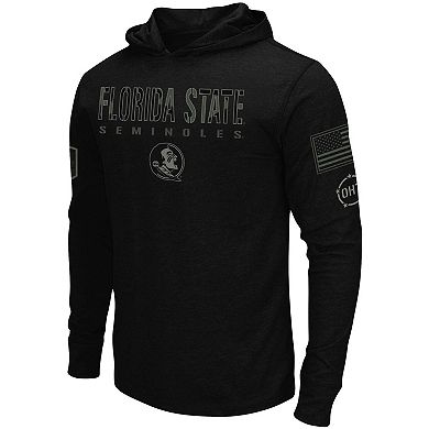 Men's Colosseum Black Florida State Seminoles OHT Military Appreciation Hoodie Long Sleeve T-Shirt