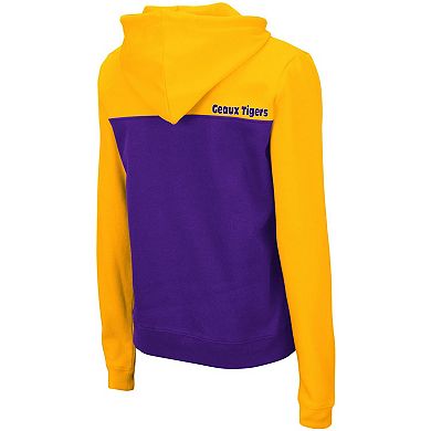 Women's Colosseum Gold/Purple LSU Tigers Aidan Lightweight Half-Zip Hoodie