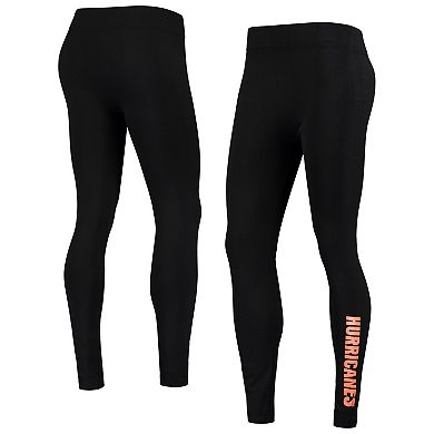 Women's ZooZatz Black Miami Hurricanes Fleece Lined 2.0 Leggings