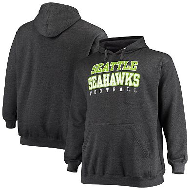 Men's Fanatics Branded Heathered Charcoal Seattle Seahawks Big & Tall Practice Pullover Hoodie