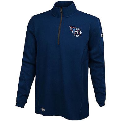 Men's New Era Navy Tennessee Titans Combine Authentic Overcome Quarter-Zip Jacket