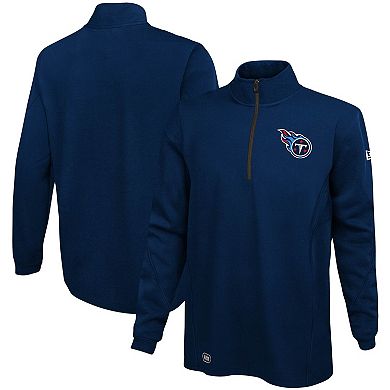 Men's New Era Navy Tennessee Titans Combine Authentic Overcome Quarter-Zip Jacket