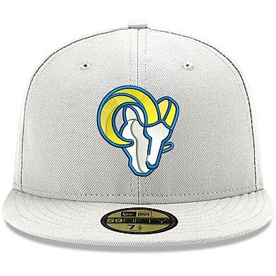 Men's New Era White Los Angeles Rams Omaha Ram Head 59FIFTY Fitted Hat