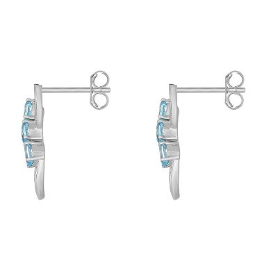 Gemminded Sterling Silver & Blue Topaz Figure-Eight Drop Earrings