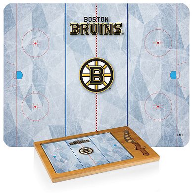 Picnic Time Boston Bruins Icon Glass Top Cutting Board & Knife Set