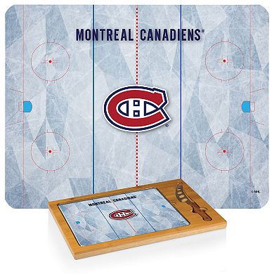 Picnic Time Montreal Canadiens Icon Glass Top Cutting Board & Knife Set
