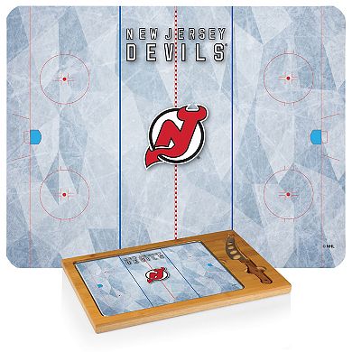 Picnic Time New Jersey Devils Icon Glass Top Cutting Board & Knife Set