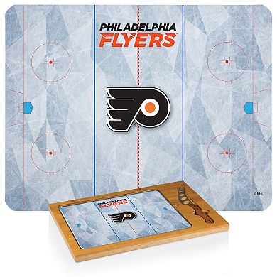 Picnic Time Philadelphia Flyers Icon Glass Top Cutting Board & Knife Set