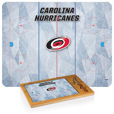 Picnic Time Carolina Hurricanes Icon Glass Top Cutting Board & Knife Set