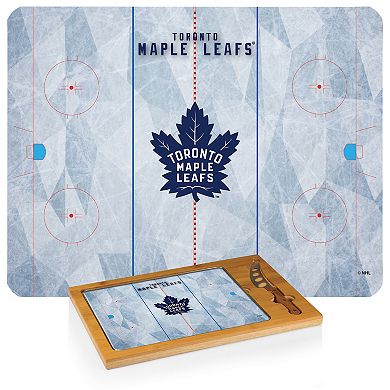 Picnic Time Toronto Maple Leafs Icon Glass Top Cutting Board & Knife Set