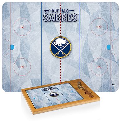 Picnic Time Buffalo Sabres Icon Glass Top Cutting Board & Knife Set