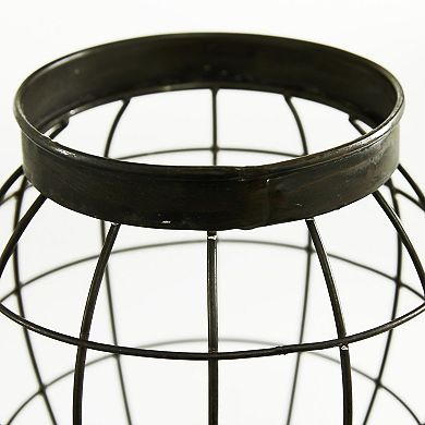 Stella & Eve Round Black Open Metal Frame Jar 2-piece Set