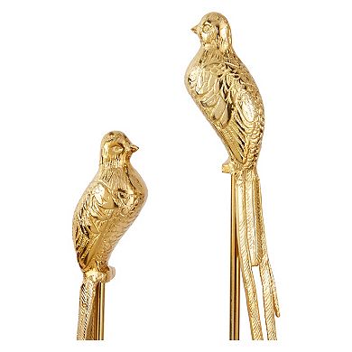 Stella & Eve Tall Gold Metal Bird Sculpture 2-piece Set