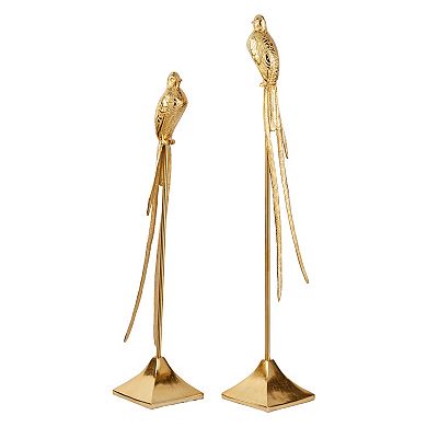 Stella & Eve Tall Gold Metal Bird Sculpture 2-piece Set