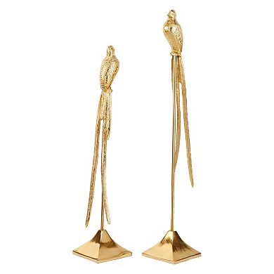 Stella & Eve Tall Gold Metal Bird Sculpture 2-piece Set