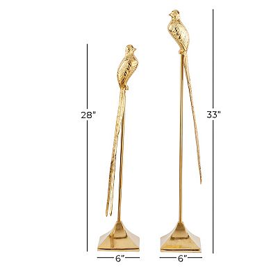 Stella & Eve Tall Gold Metal Bird Sculpture 2-piece Set