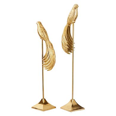 Stella & Eve Tall Gold Metal Bird Sculpture 2-piece Set