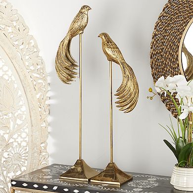 Stella & Eve Tall Gold Metal Bird Sculpture 2-piece Set