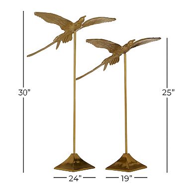 Stella & Eve Gold Metal Bird Sculpture 2-piece Set