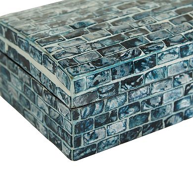 Stella & Eve Blue Shell Mosaic Wood Box 2-piece Set