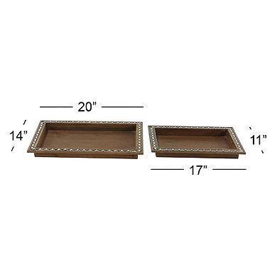 Stella & Eve Wooden Tray 2-piece Set